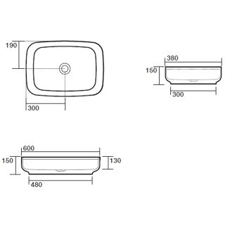 Раковина Kerasan Tribeca 514130 белая 60 см